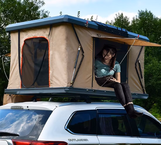 2023 ストレート油圧ポップアップキャンプ 2 人自動 SUV トラック屋上テントハードカバー車のルーフトップテント